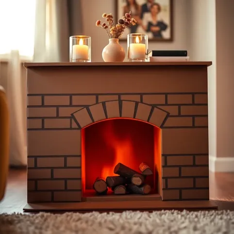 Atrapa kominka jak zrobić kominek z kartonu